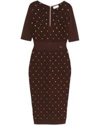 Elisabetta Franchi - Jurk Verfraaid Met V-Hals - Lyst