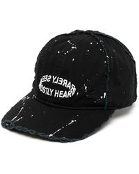 Mostly Heard Rarely Seen Embroidered-logo Baseball Cap - Black