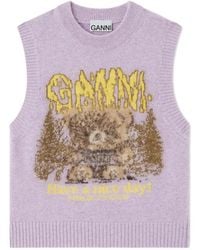Ganni - Vest With Forest Teddy - Lyst