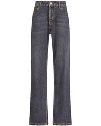 Etro - Pegaso-embroidered Wide-leg Jeans - Lyst