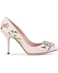 Dolce & Gabbana Zapatos de tacón con motivo de lirios - Rosa