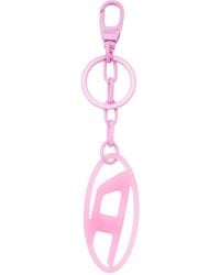 DIESEL - Oval D Charm Keyring - Lyst