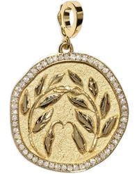Azlee - Diamond Branch Coin Pendent - Lyst