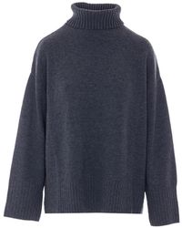 Pinko - Roll-Neck Ribbed-Trim Wool Sweater - Lyst