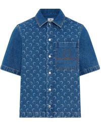 Marine Serre - Moon-Print Denim Shirt - Lyst