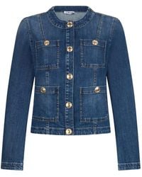 Liu Jo - Logo-Button Denim Jacket - Lyst