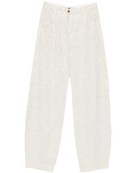 Elisabetta Franchi - Stud-Embellished Wide-Leg Jeans - Lyst