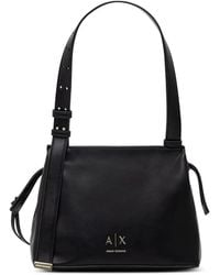 ARMANI EXCHANGE - Logo-Plaque Adjustable-Strap Shoulder Bag - Lyst
