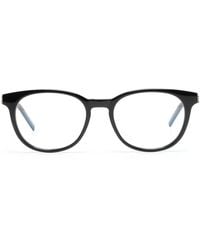 Saint Laurent - Round-Frame Logo-Detail Glasses - Lyst