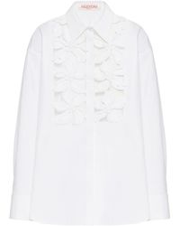 Valentino Garavani - Floral Cut-out Cotton Shirt - Lyst