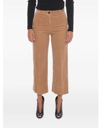 Ql2 - Corduroy-Texture Cropped Trousers - Lyst