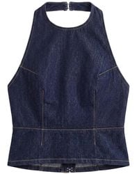 Reformation - Alexie Denim Halter Top - Lyst
