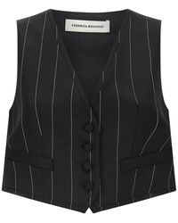 Federica Bonifaci - Pinstripe Cropped Vest - Lyst