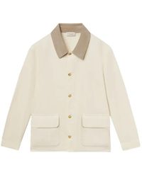 FRAME - Contrast-Collar Patch-Pocket Shirt Jacket - Lyst