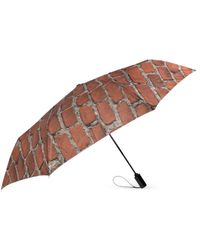 Moschino - Brick-Print Folding Umbrella - Lyst