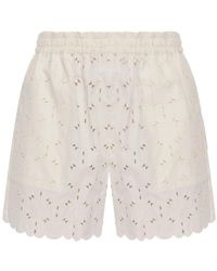 Moncler - Shorts With Lace Cutouts - Lyst