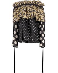 Nina Ricci - Polka Dot-Pattern Ruffled Satin Blouse - Lyst