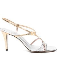 Fendi - Sandalias con placa del logo y tacón de 90 mm - Lyst