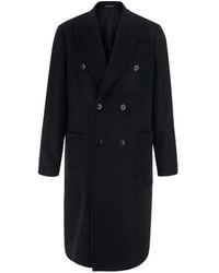 Emporio Armani - Double-Breasted Peak-Lapels Coat - Lyst