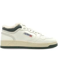 Autry - Shearling-Lined Leather Sneakers - Lyst
