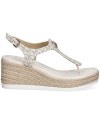 MICHAEL Michael Kors - Val Wedge Sandals Flip-Flop Style With Exclusive Logo - Lyst