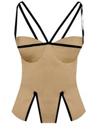 Contessa Mills - Madeleine Contrast-Trim Top - Lyst