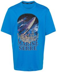 Marine Serre - T-shirt en coton à logo imprimé - Lyst