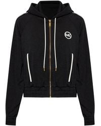 MICHAEL Michael Kors - Logo-Embroidered Zip-Up Hoodie - Lyst
