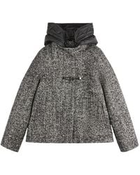 Fay - Manteau À Chevrons Et Attache Brandebourg - Lyst