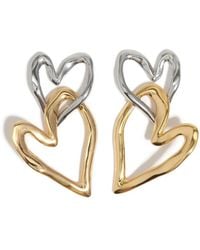 Bimba Y Lola - Textured Double Heart Earrings - Lyst