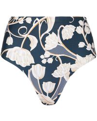 Agua Bendita - Magenta Perla Floral-print Bikini Bottoms - Lyst