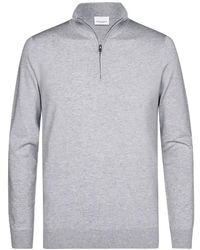 Profuomo - Quarter-Zip Knitted Sweater - Lyst