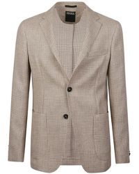ZEGNA - Check Wool Jacket - Lyst