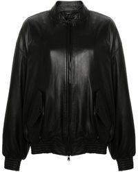 Wardrobe NYC - Drop-shoulder Leather Bomber Jacket - Lyst