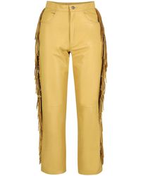 Dan Cassab - Amador Fringe-Detail Leather Trousers - Lyst