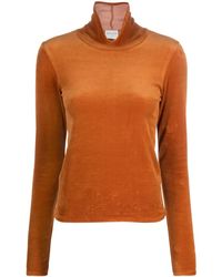 Forte Forte - Velvet-Effect High-Neck Top - Lyst