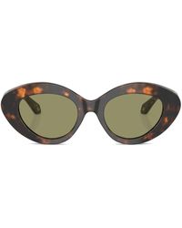 Giorgio Armani - Oval-frame Tortoiseshell-effect Sunglasses - Lyst
