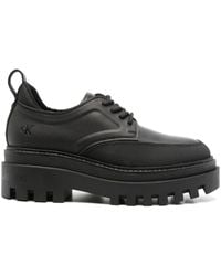 Calvin Klein - Flatform Leather Derby Shoes - Lyst