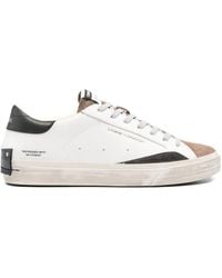 Crime London - Distressed Downtown Leather-Suede Sneakers - Lyst