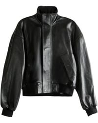 Balenciaga - High-Neck Leather Jacket - Lyst