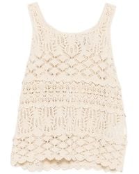 Semicouture - Openwork Sleeveless Top - Lyst