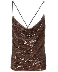 Gaelle Paris - Haut Orné De Sequins À Col Bénitier - Lyst