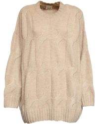 Allude - Cable-Knit Round-Neck Sweater - Lyst