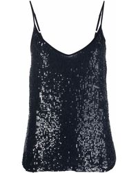 P.A.R.O.S.H. - Sequined Sleeveless Tank Top - Lyst