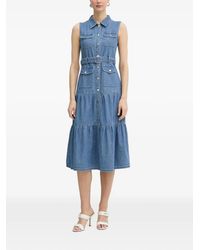 Morgan - Belted Tiered Midi Dress - Lyst