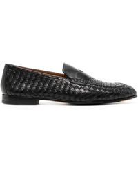 Doucal's - Woven Leather Penny Loafers - Lyst