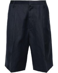 Corneliani - Textured Pleated Bermuda Shorts - Lyst
