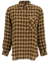 Wales Bonner - Check-Pattern Button-Down Shirt - Lyst