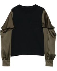 Sacai - Ruffled Long-Sleeve Blouse - Lyst
