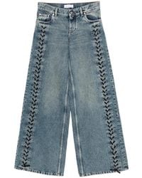 Stella McCartney - Laced Wide-Leg Denim Jeans - Lyst